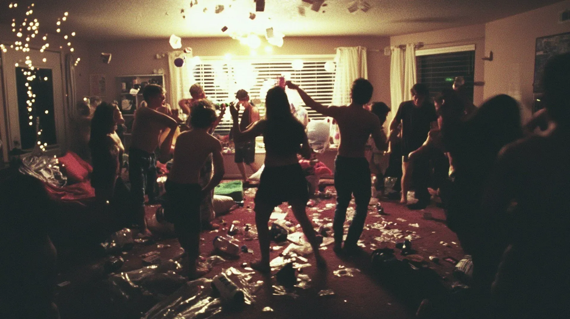 People dancing in a living room