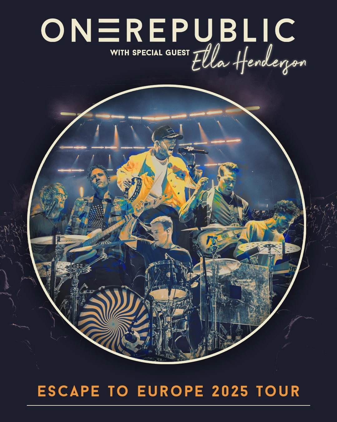 poster advertising the onerepublic group's 2025 tour (source : onerepublic.com)